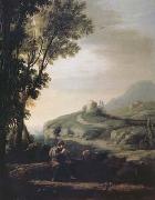 Claude Lorrain Pastoral Landscape with Piping Shepherd (mk17) oil painting on canvas